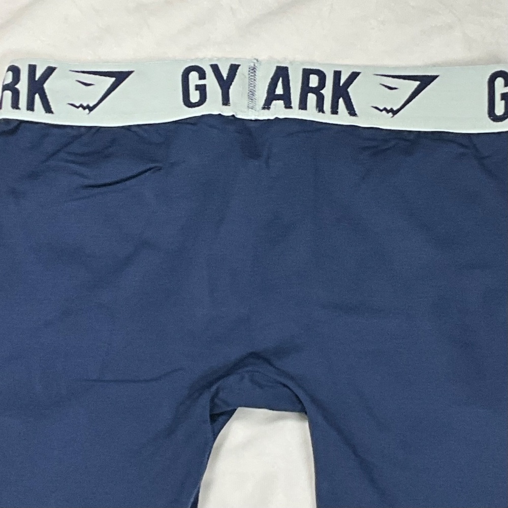 Gymshark Mens Compression Leggings Size S Blue Stretch Gym Training Pants - Picture 7 of 8